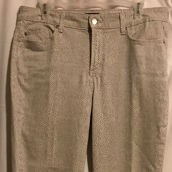 NYDJ Denim - NYDJ SHERI LEOPARD PRINT JEANS TAN SIZE 10
